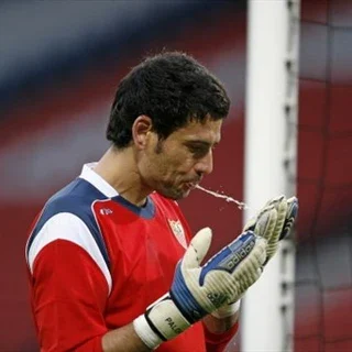 Spit damages goalkeeper gloves
